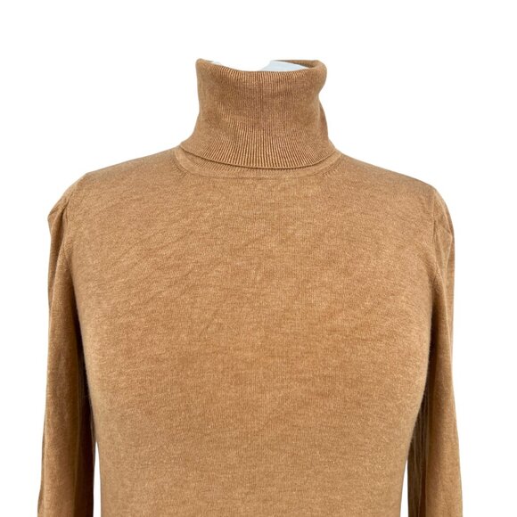 Escada Sport Camel Brown Turtleneck Gathered Detail Sweater Size Small - Picture 2 of 12